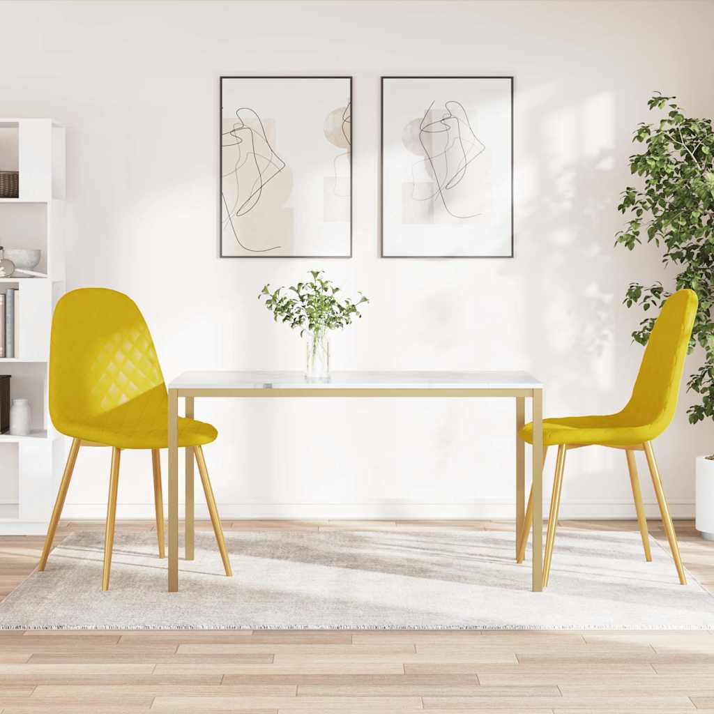 Vidaxl eetkamerstoelen 2 st fluweel mosterdgeel