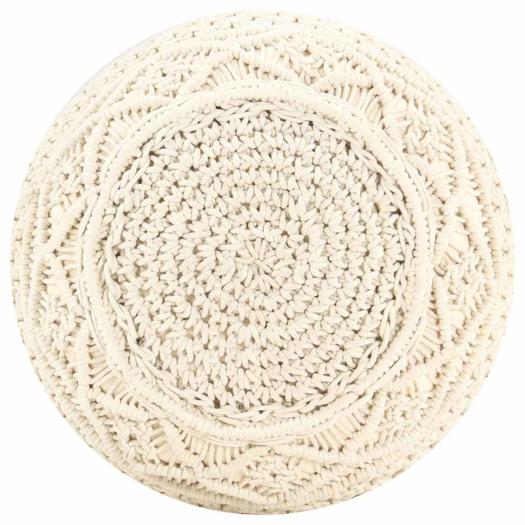 Vidaxl poef macramé handgemaakt 45x30 cm katoen