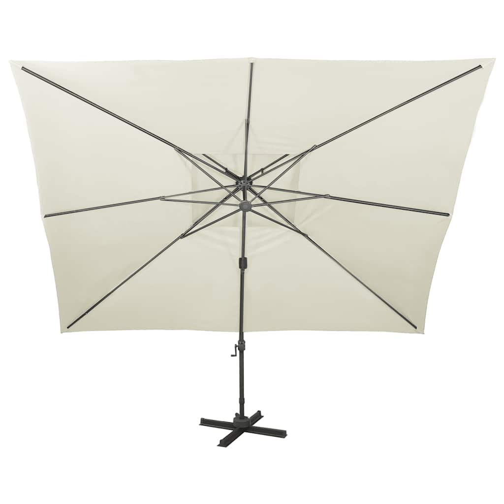 Vidaxl zwevende parasol met dubbele bovenkant zand 400x300 cm