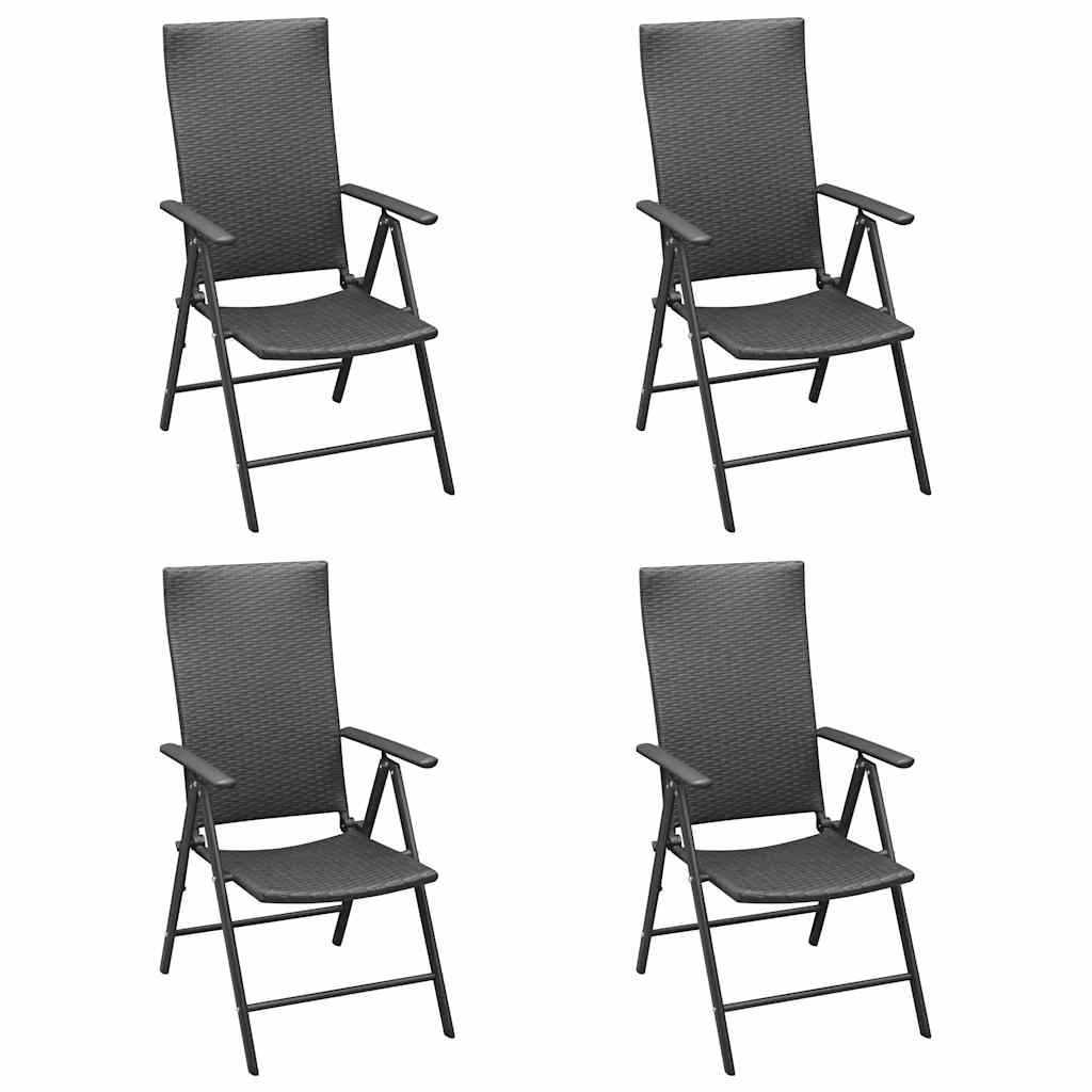 Vidaxl tuinstoelen 4 st poly rattan zwart