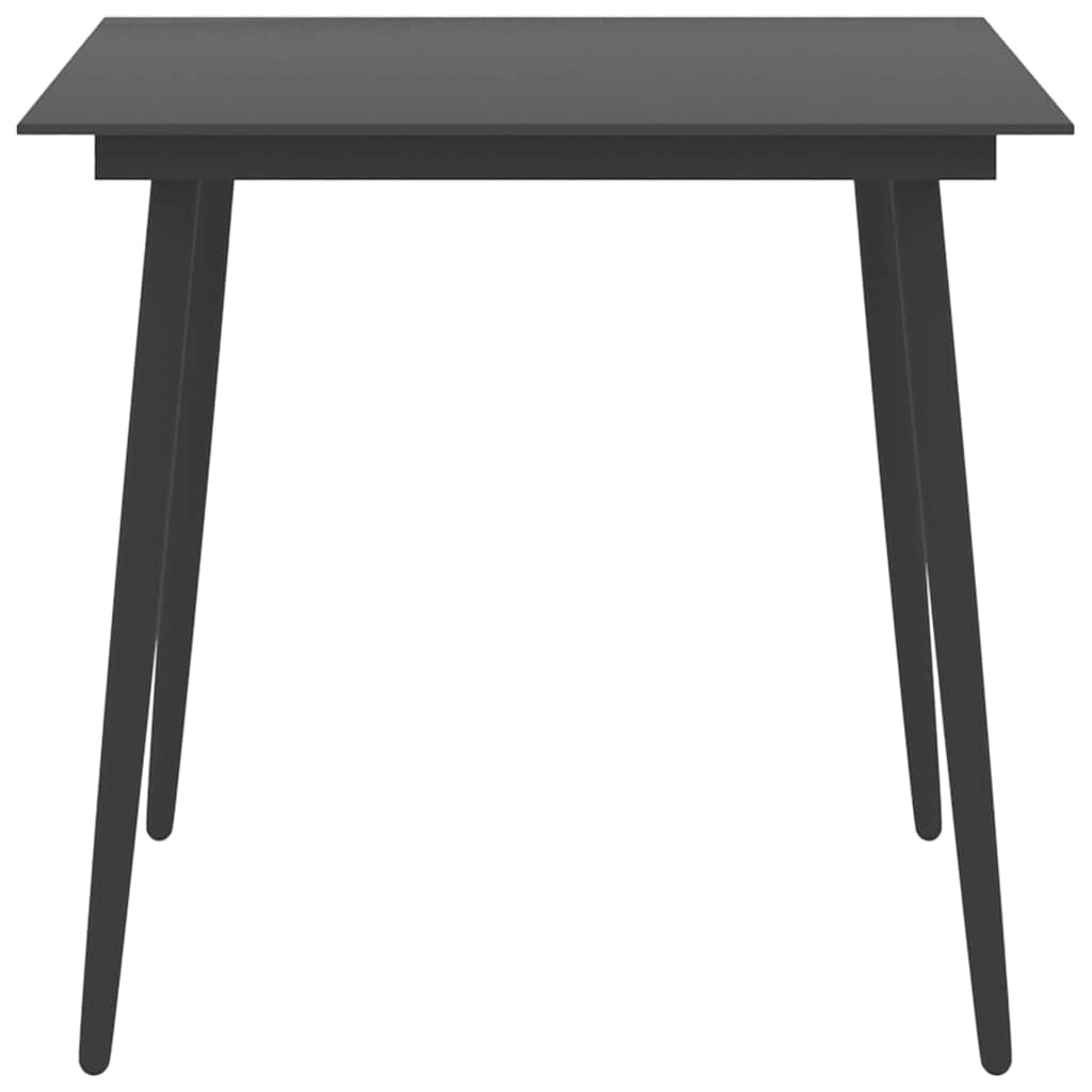 Vidaxl tuintafel 80x80x74 cm staal en glas zwart