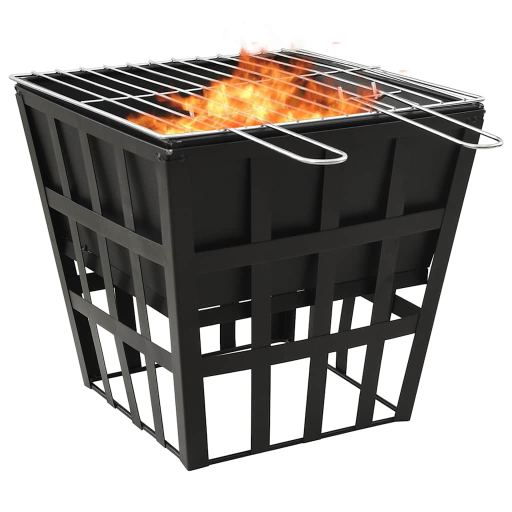 Vidaxl vuurplaats en barbecue 2-in-1 34x34x48 cm staal