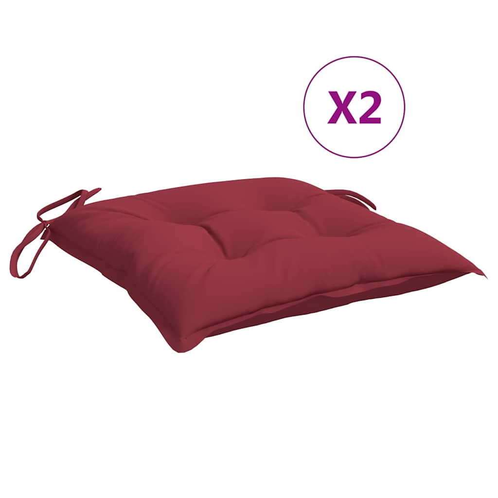 Vidaxl stoelkussens 2 st 50x50x7 cm oxford stof wijnrood