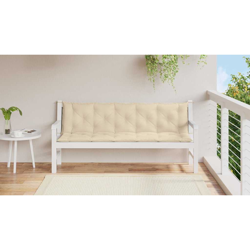 Vidaxl tuinbankkussen 180x(50+50)x7 cm oxford stof beige