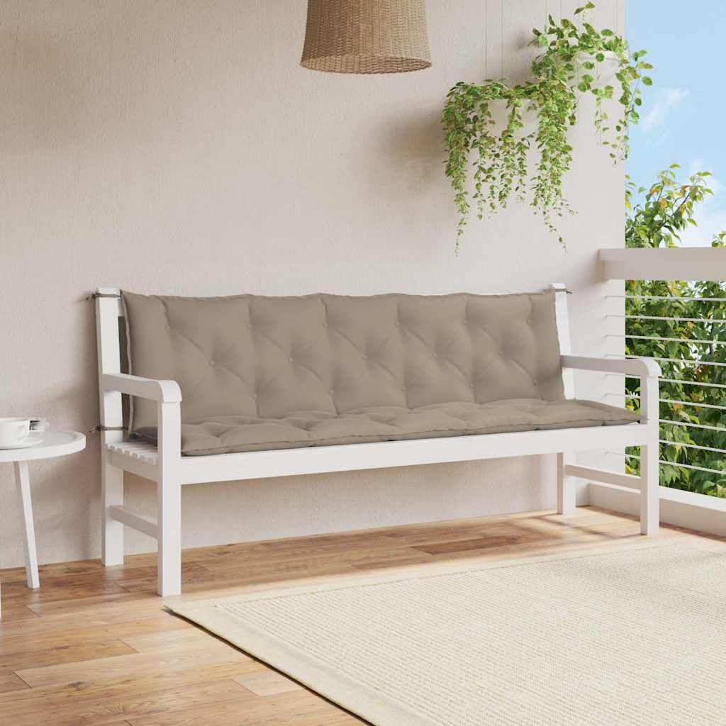 Vidaxl tuinbankkussen 180x(50+50)x7 cm oxford stof taupe
