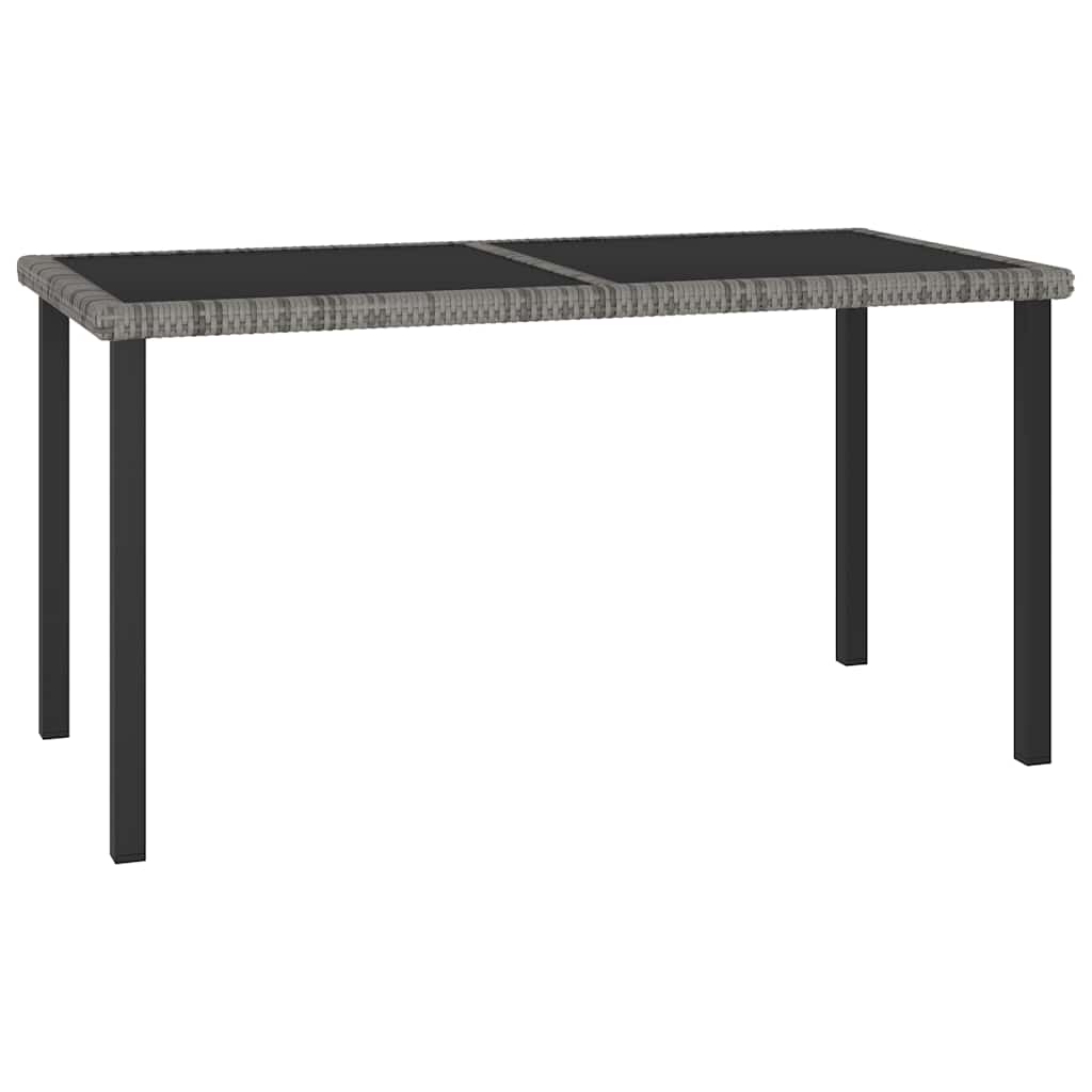 Vidaxl tuintafel 140x70x73 cm poly rattan grijs
