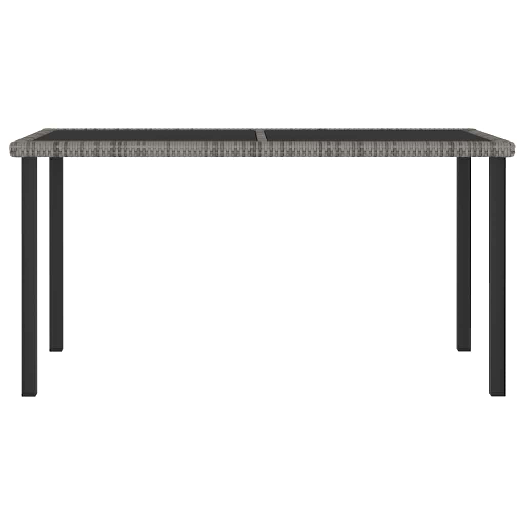 Vidaxl tuintafel 140x70x73 cm poly rattan grijs