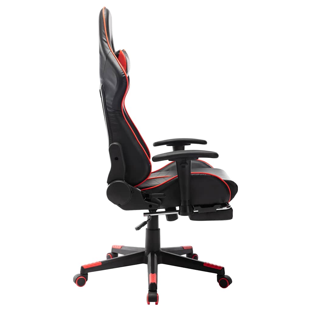 Vidaxl gamestoel met voetensteun kunstleer zwart en rood