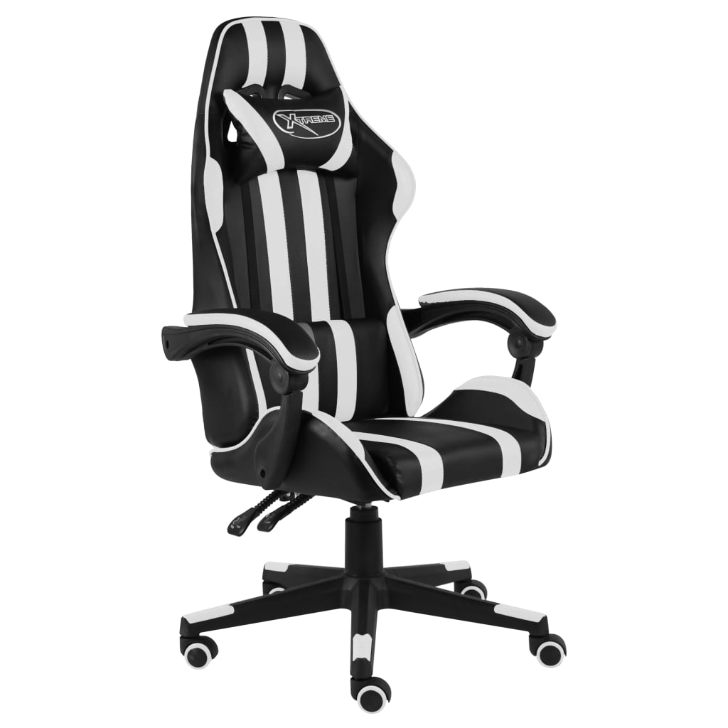 Vidaxl racestoel kunstleer zwart en wit