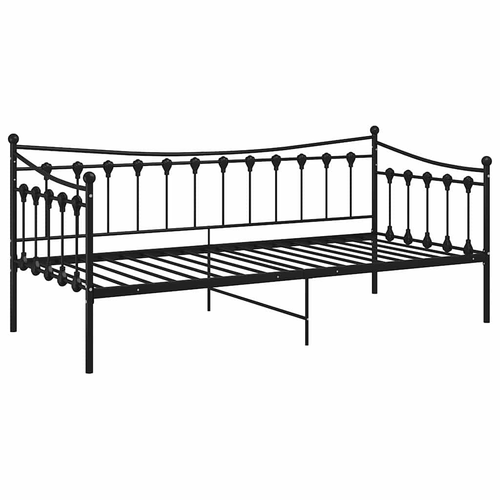 Vidaxl slaapbank metaal zwart 90x200 cm