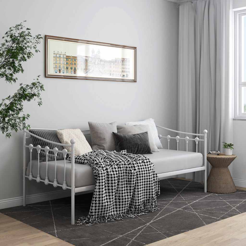 Vidaxl slaapbank metaal wit 90x200 cm