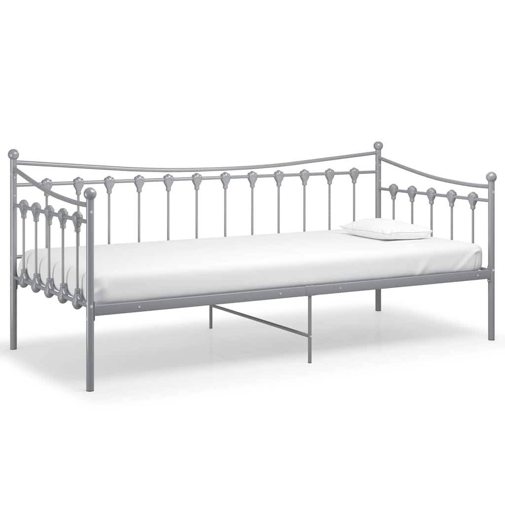 Vidaxl slaapbank metaal grijs 90x200 cm