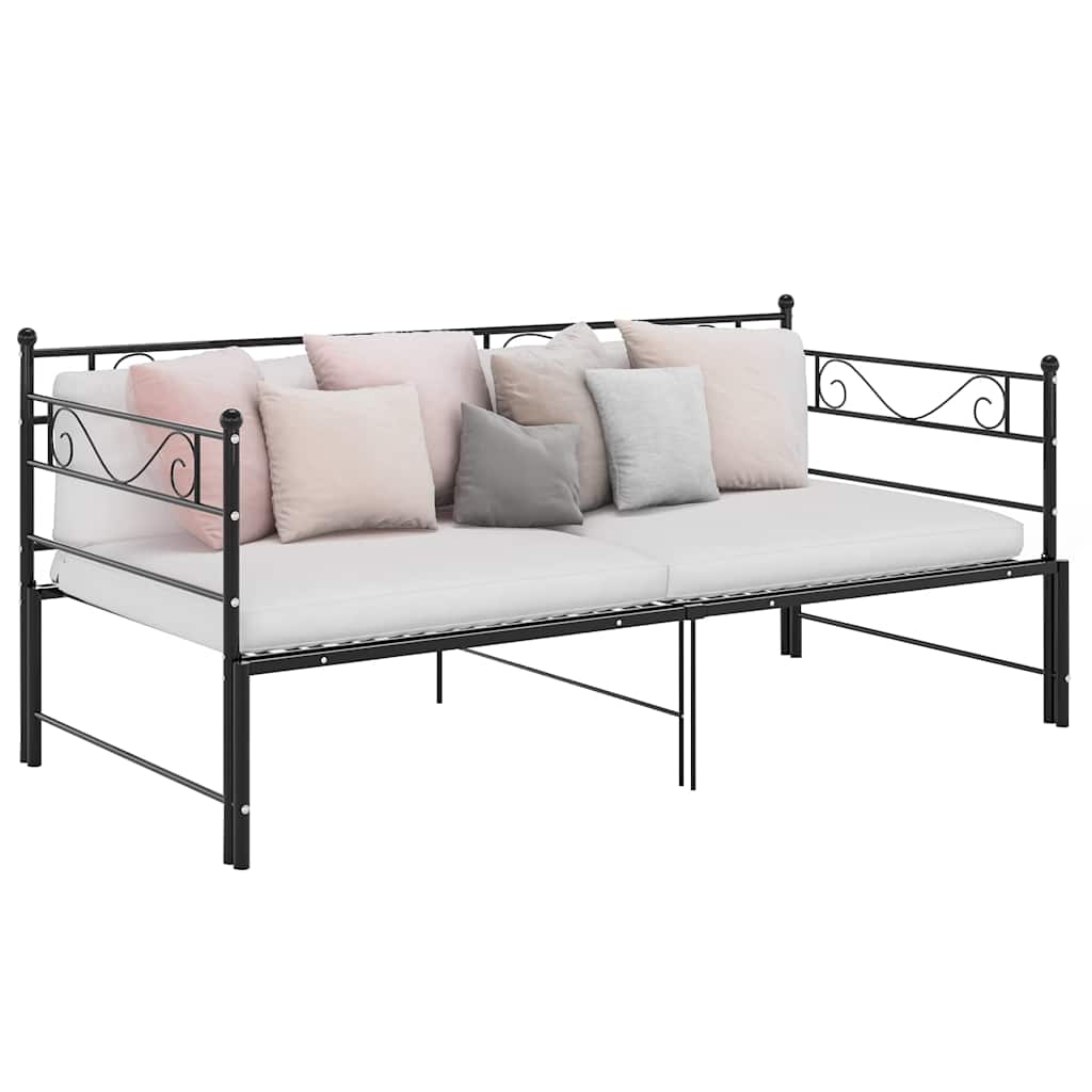 Vidaxl slaapbank uittrekbaar metaal zwart 90x200 cm