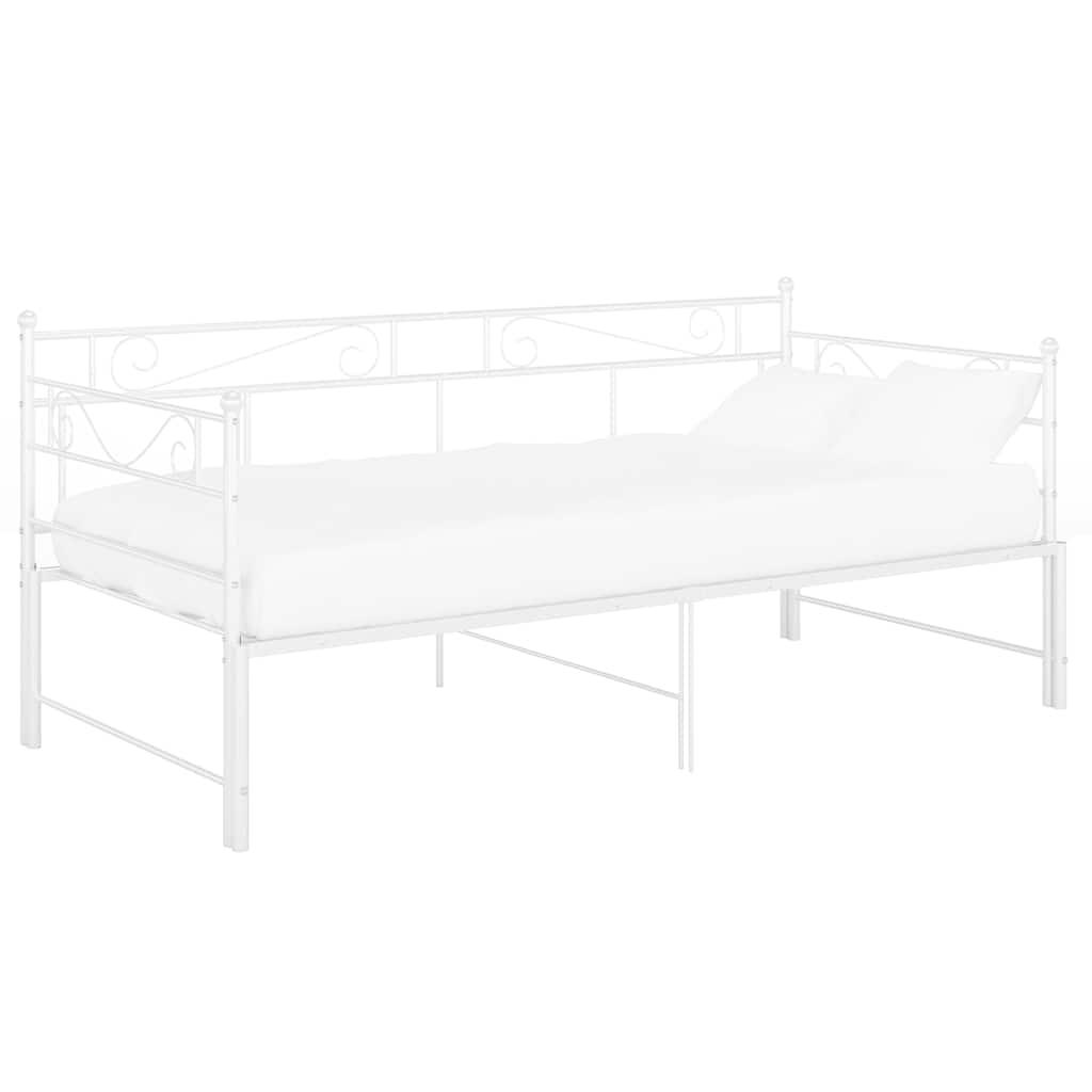 Vidaxl slaapbankframe uittrekbaar metaal wit 90x200 cm
