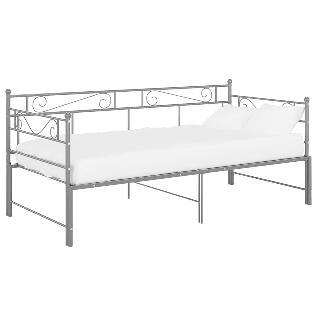 Vidaxl slaapbank uittrekbaar metaal grijs 90x200 cm