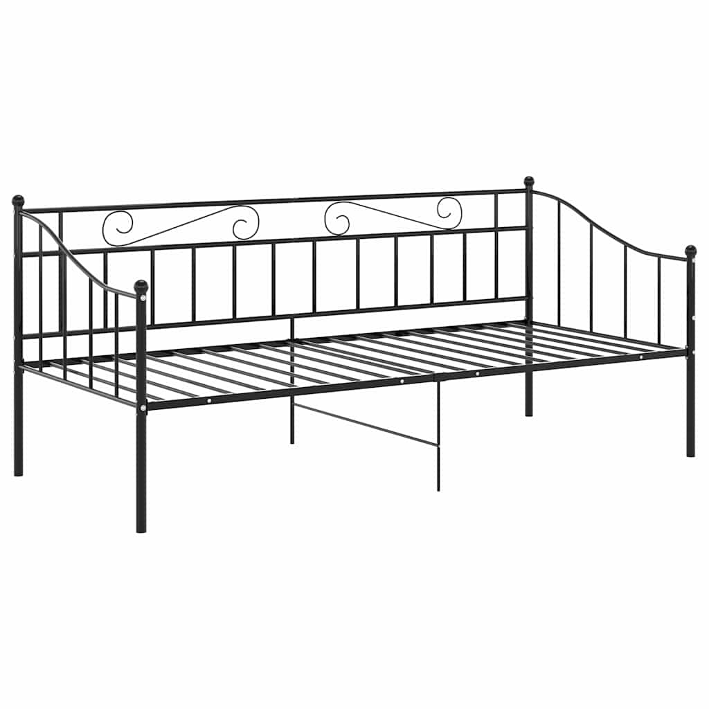 Vidaxl slaapbank metaal zwart 90x200 cm