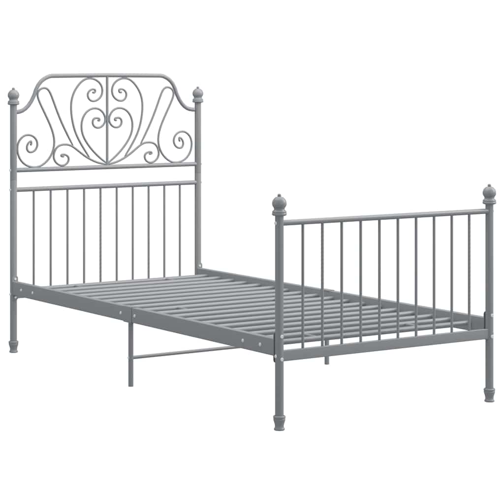 Vidaxl bedframe metaal grijs 100x200 cm