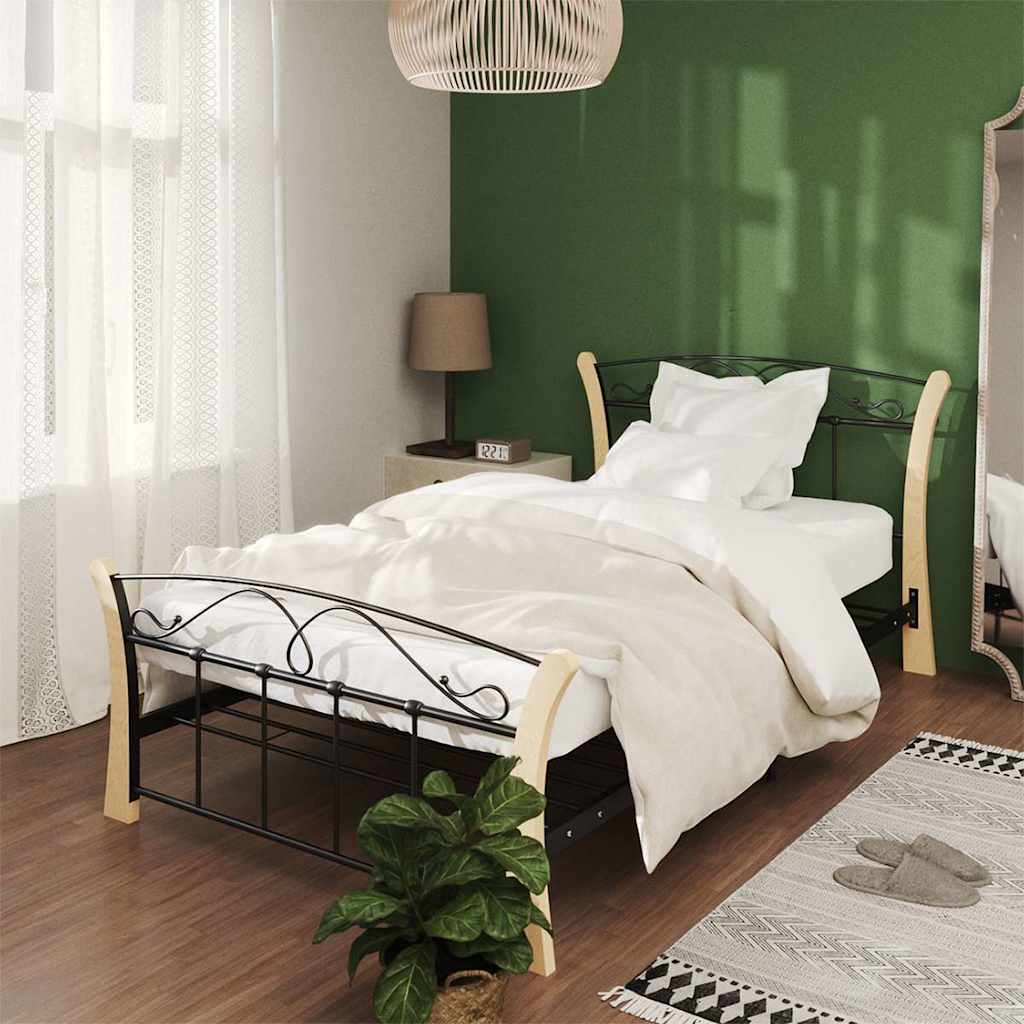Vidaxl bedframe metaal zwart 100x200 cm