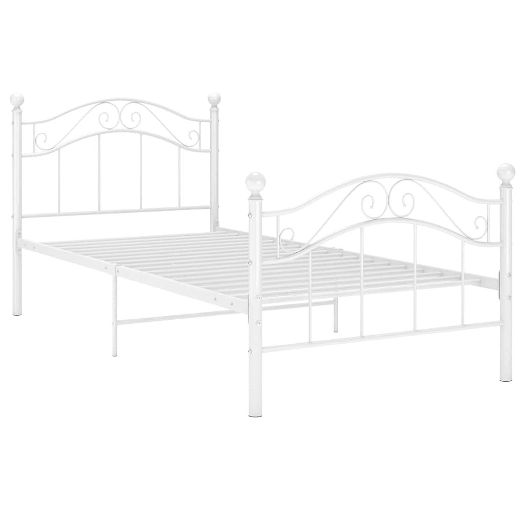Vidaxl bedframe metaal wit 90x200 cm