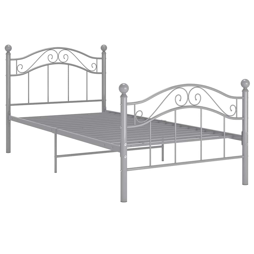 Vidaxl bedframe metaal grijs 100x200 cm