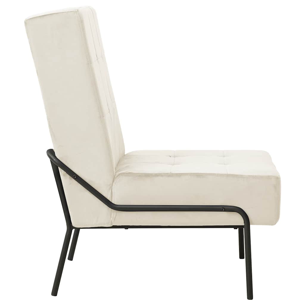 Vidaxl relaxstoel 65x79x87 cm fluweel crèmewit