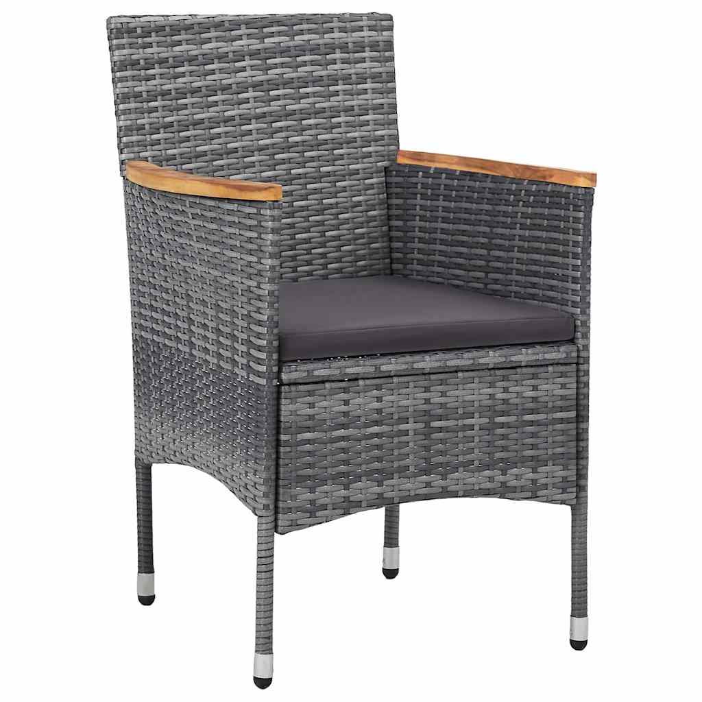 Vidaxl 3-delige tuinset poly rattan grijs
