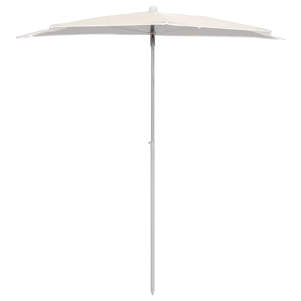 Vidaxl parasol half met paal 180x90 cm zandkleurig