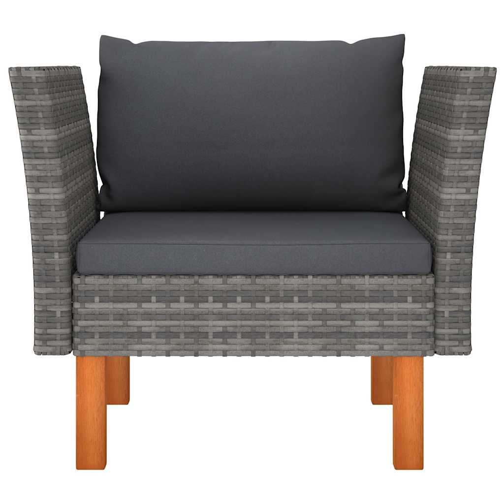 Vidaxl tuinbank poly rattan en massief eucalyptushout