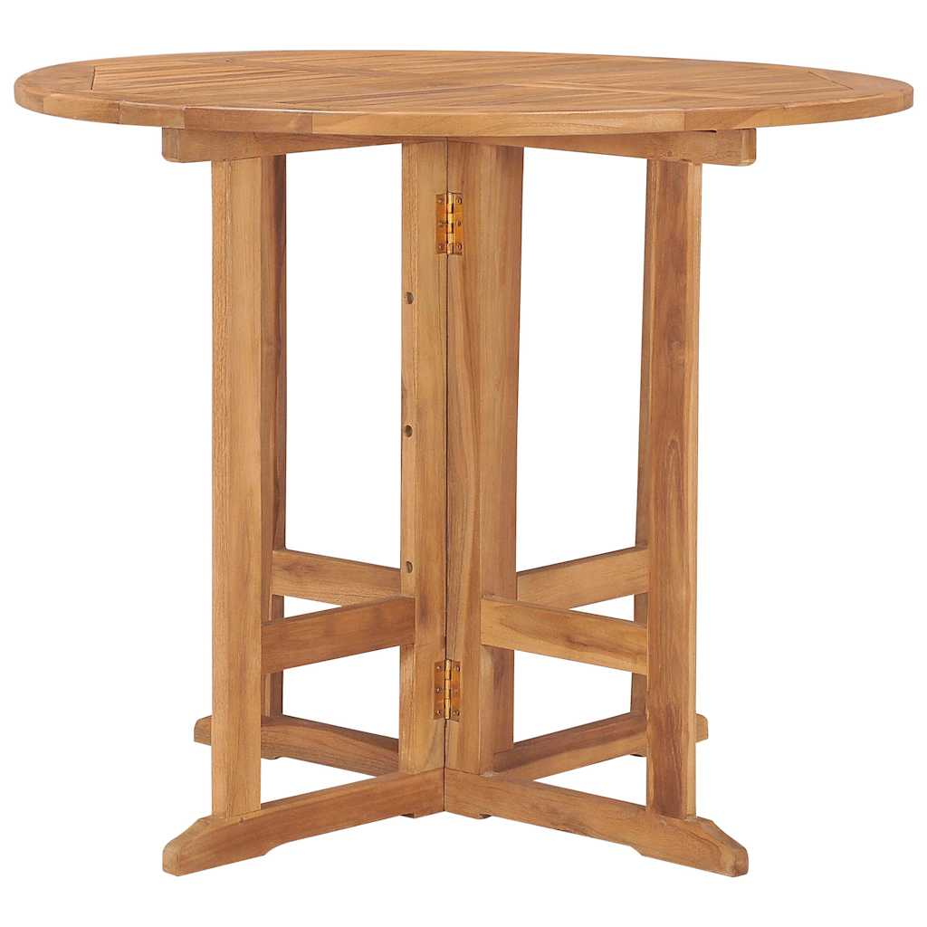 Vidaxl tuintafel inklapbaar ø 90x75 cm massief teakhout