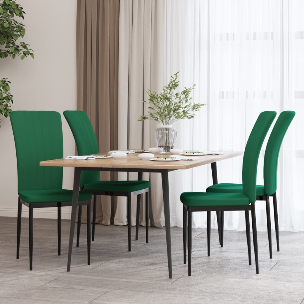 Vidaxl eetkamerstoelen 4 st fluweel donkergroen