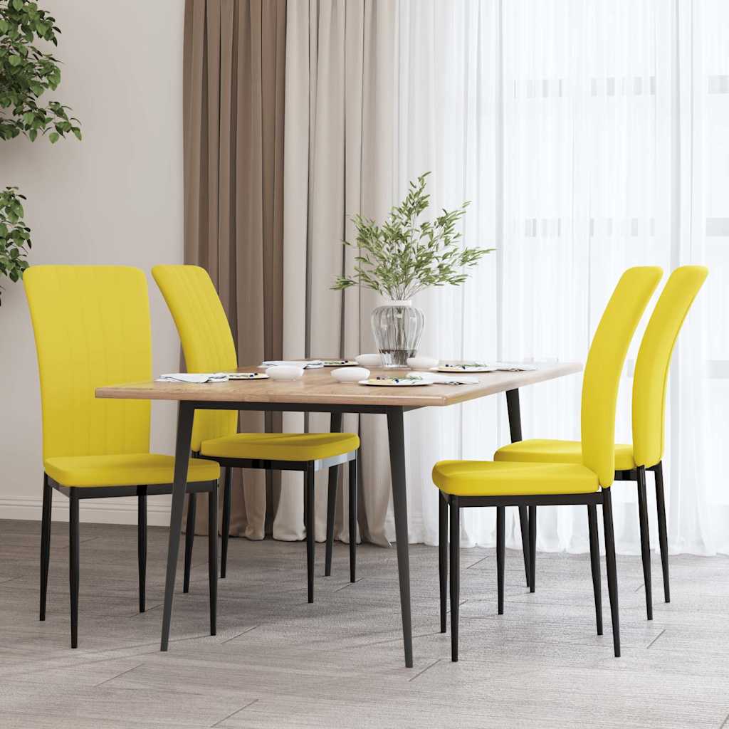 Vidaxl eetkamerstoelen 4 st fluweel mosterdgeel