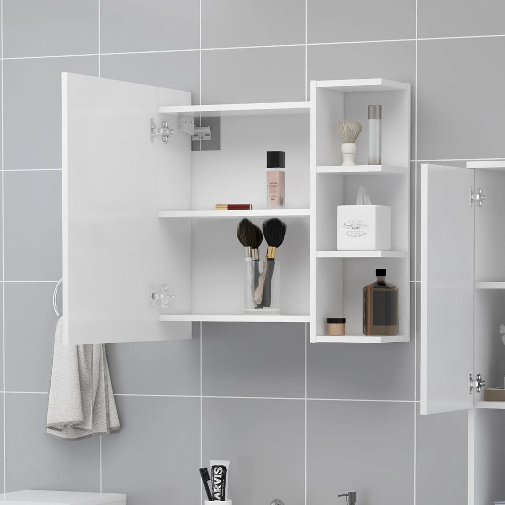 Vidaxl badkamerspiegelkast 62,5x20,5x64 cm bewerkt hout wit