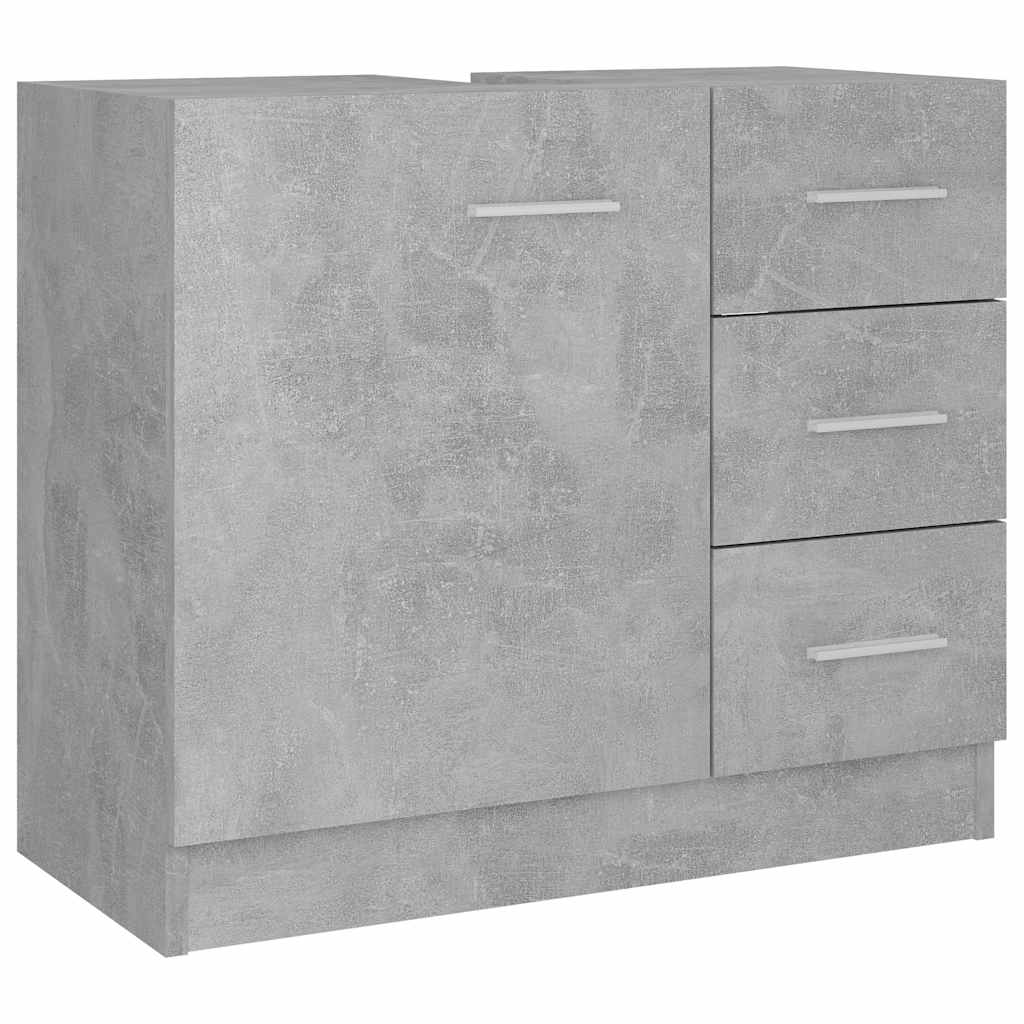 Vidaxl wastafelkast 63x30x54 cm bewerkt hout betongrijs