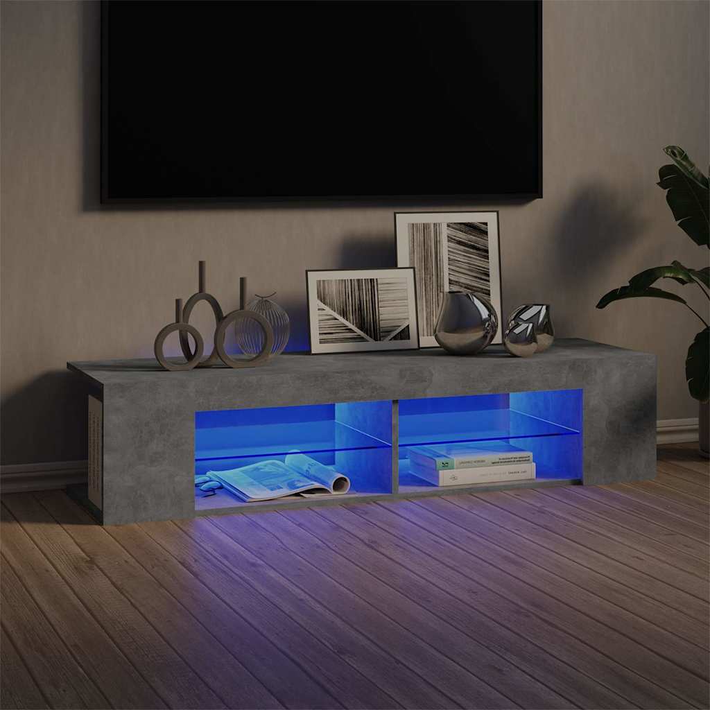 Vidaxl tv-meubel met led-verlichting 135x39x30 cm betongrijs