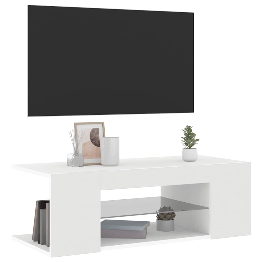 Vidaxl tv-meubel met led-verlichting 90x39x30 cm wit