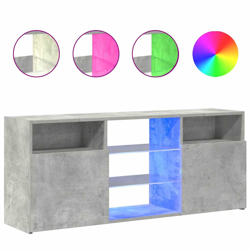 Vidaxl tv-meubel met led-verlichting 120x30x50 cm betongrijs