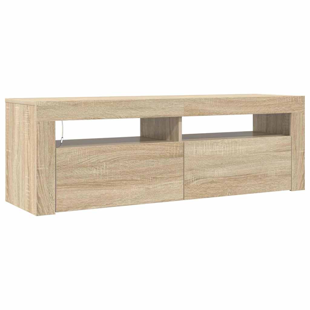 Vidaxl tv-meubel met led-verlichting 120x35x40 cm sonoma eikenkleurig