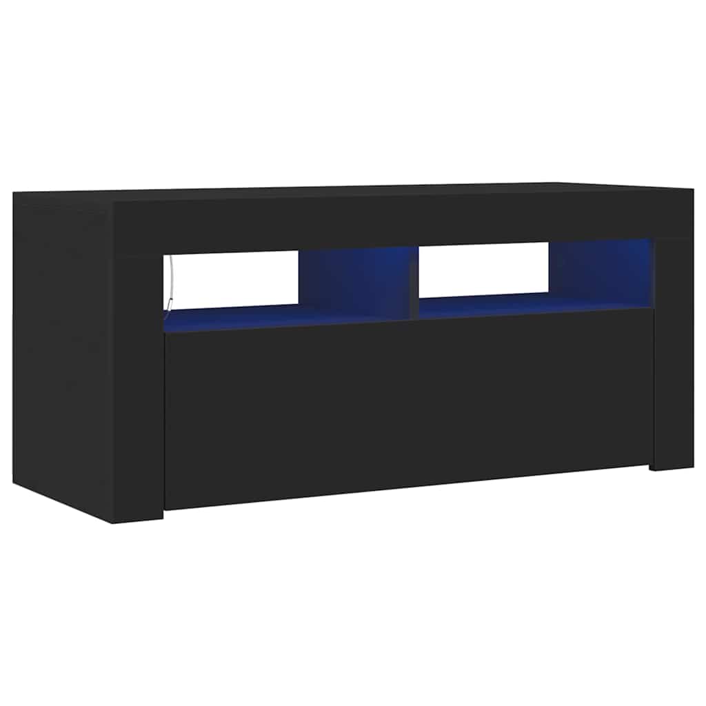 Vidaxl tv-meubel met led-verlichting 90x35x40 cm zwart