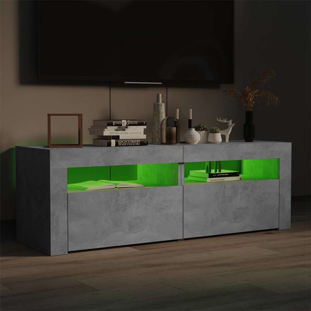 Vidaxl tv-meubel met led-verlichting 120x35x40 cm betongrijs
