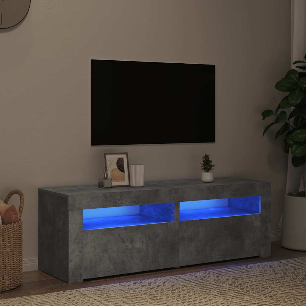 Vidaxl tv-meubel met led-verlichting 120x35x40 cm betongrijs