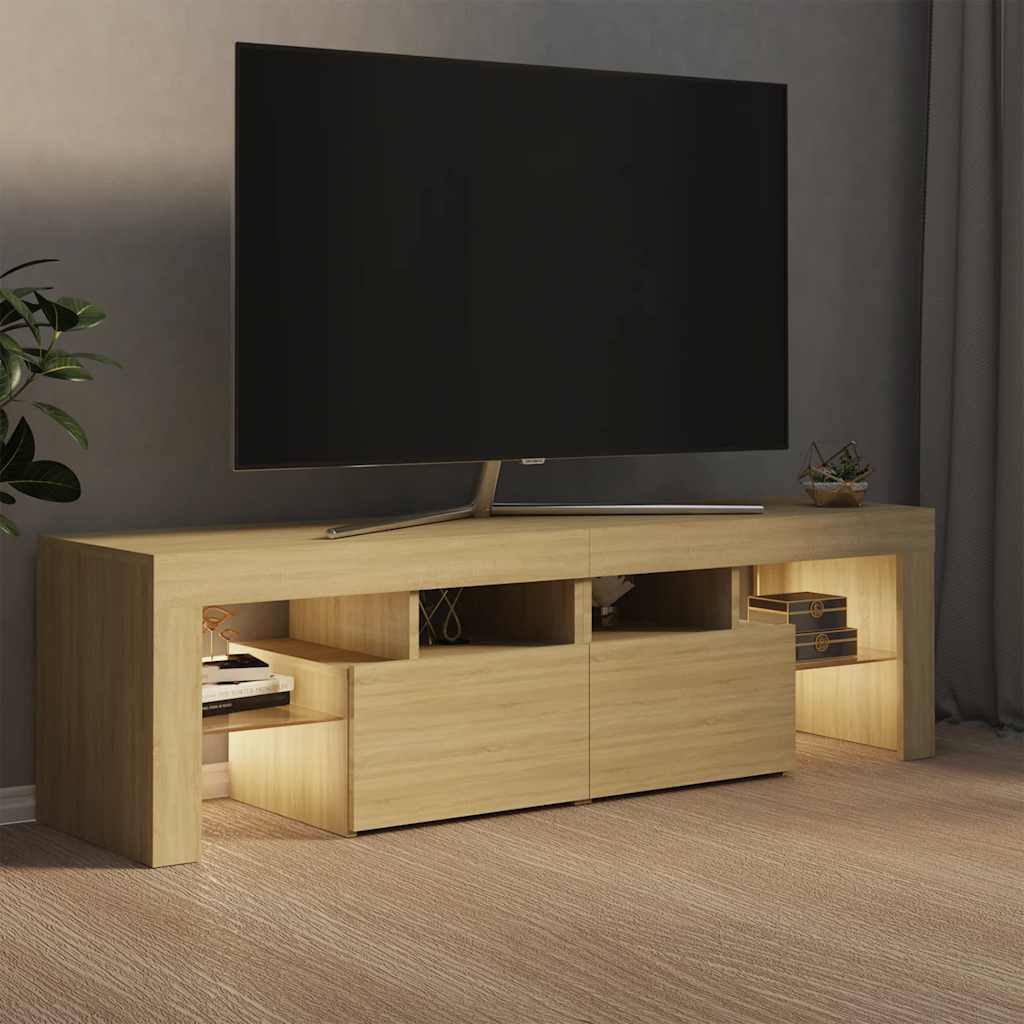 Vidaxl tv-meubel led-verlichting 140x36,5x40 cm sonoma eikenkleurig