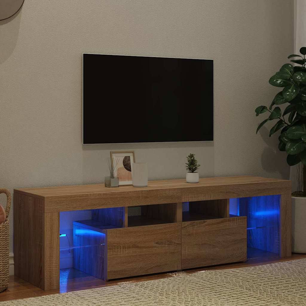 Vidaxl tv-meubel led-verlichting 140x36,5x40 cm sonoma eikenkleurig