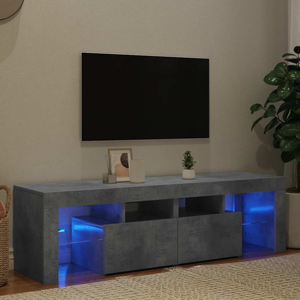 Vidaxl tv-meubel met led-verlichting 140x36,5x40 cm betongrijs