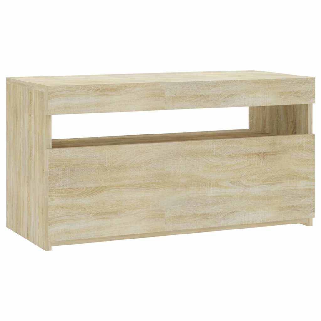 Vidaxl tv-meubel met led-verlichting 75x35x40 cm sonoma eikenkleurig