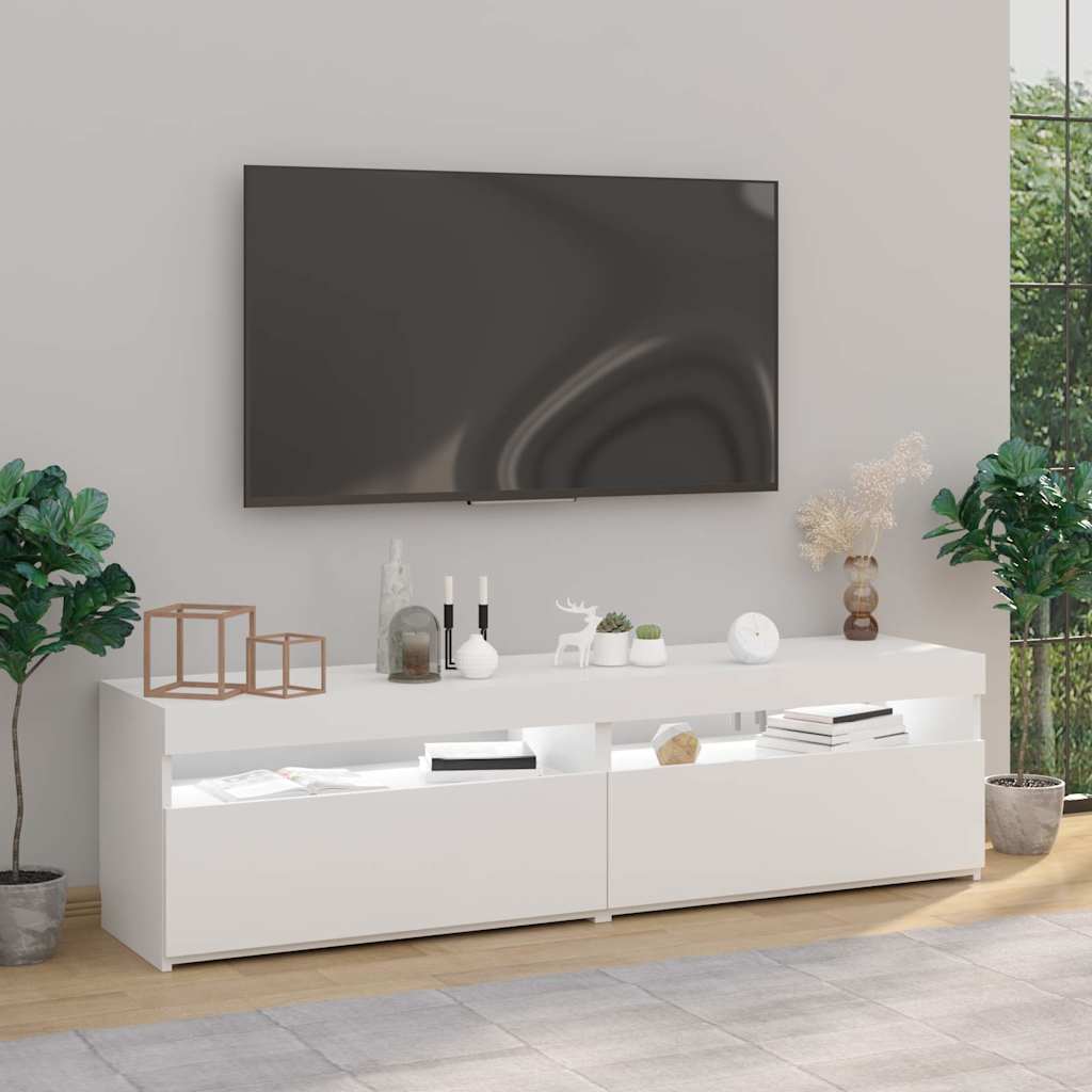 Vidaxl tv-meubelen 2 st met led-verlichting 75x35x40 cm hoogglans wit