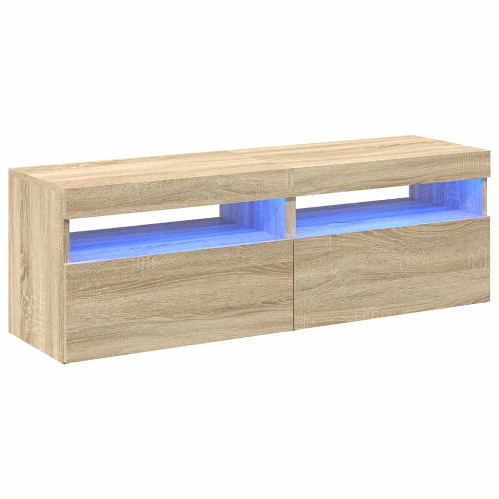 Vidaxl tv-meubelen 2 st led-verlichting 60x35x40 cm sonoma eikenkleur