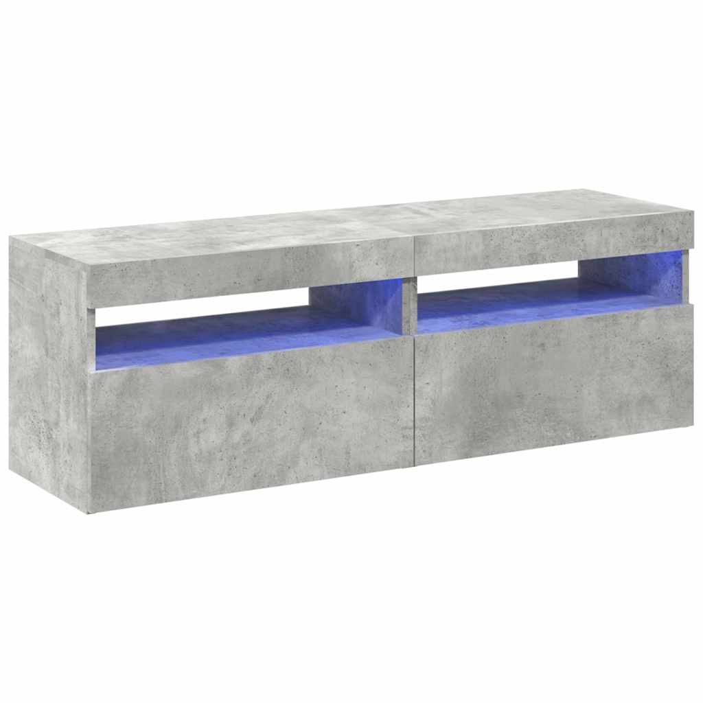 Vidaxl tv-meubelen 2 st met led-verlichting 60x35x40 cm betongrijs