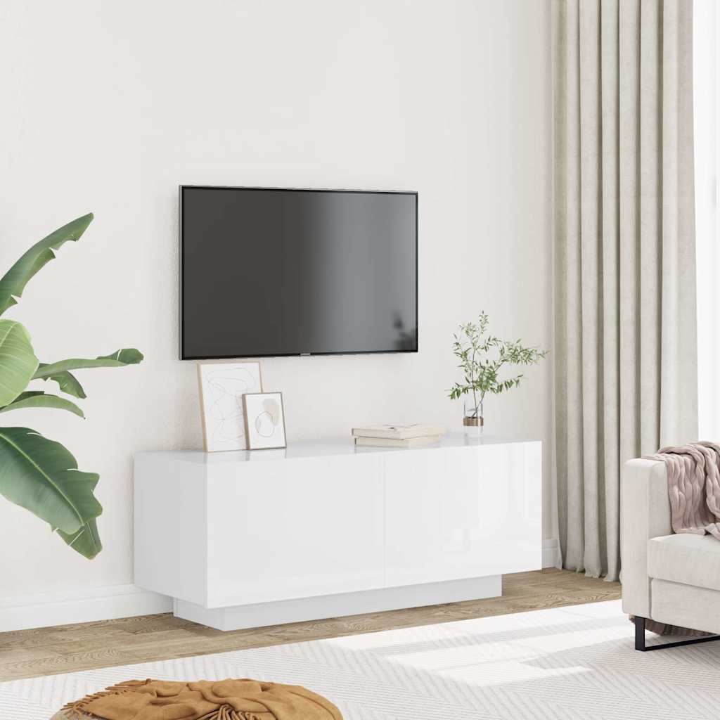 Vidaxl tv-meubel 100x35x40 cm bewerkt hout hoogglans wit