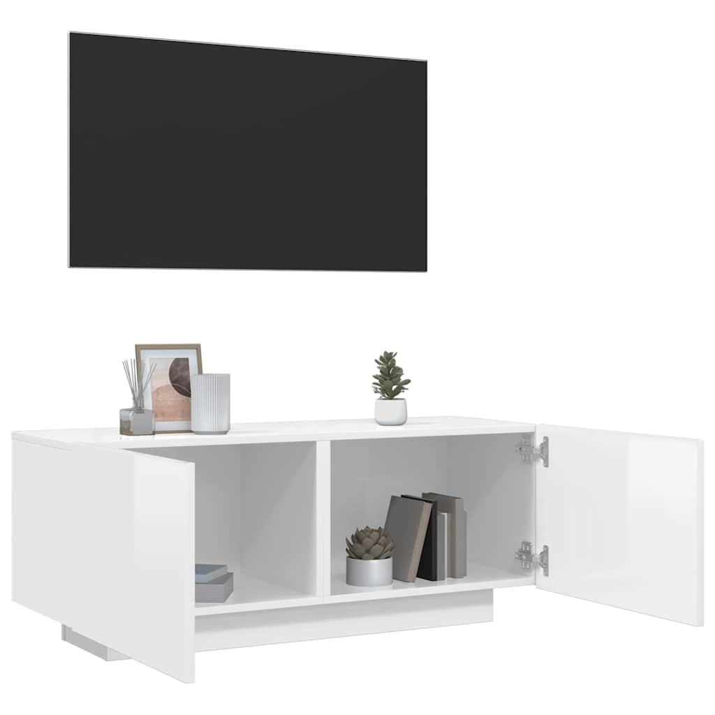 Vidaxl tv-meubel 100x35x40 cm bewerkt hout hoogglans wit