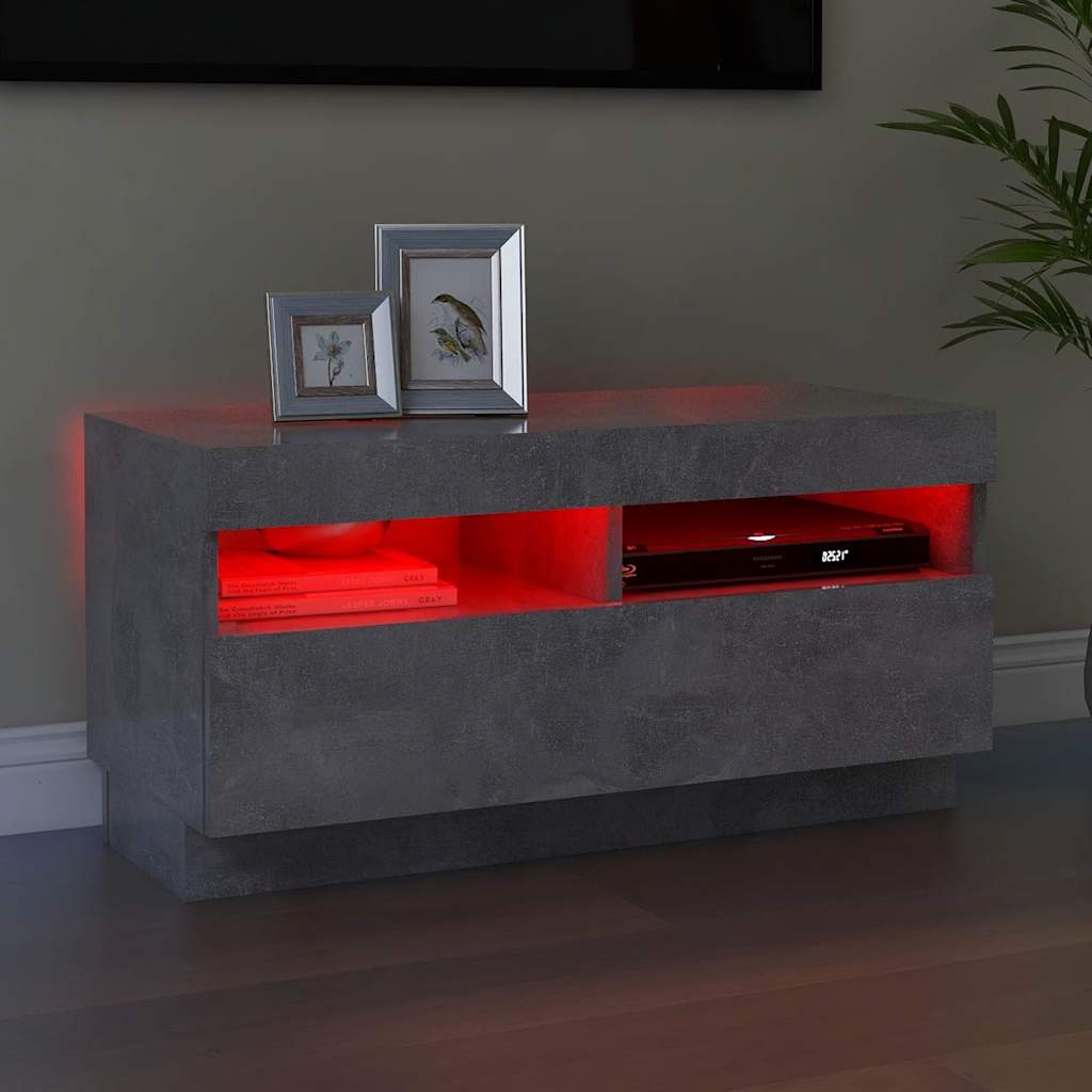 Vidaxl tv-meubel met led-verlichting 80x35x40 cm betongrijs